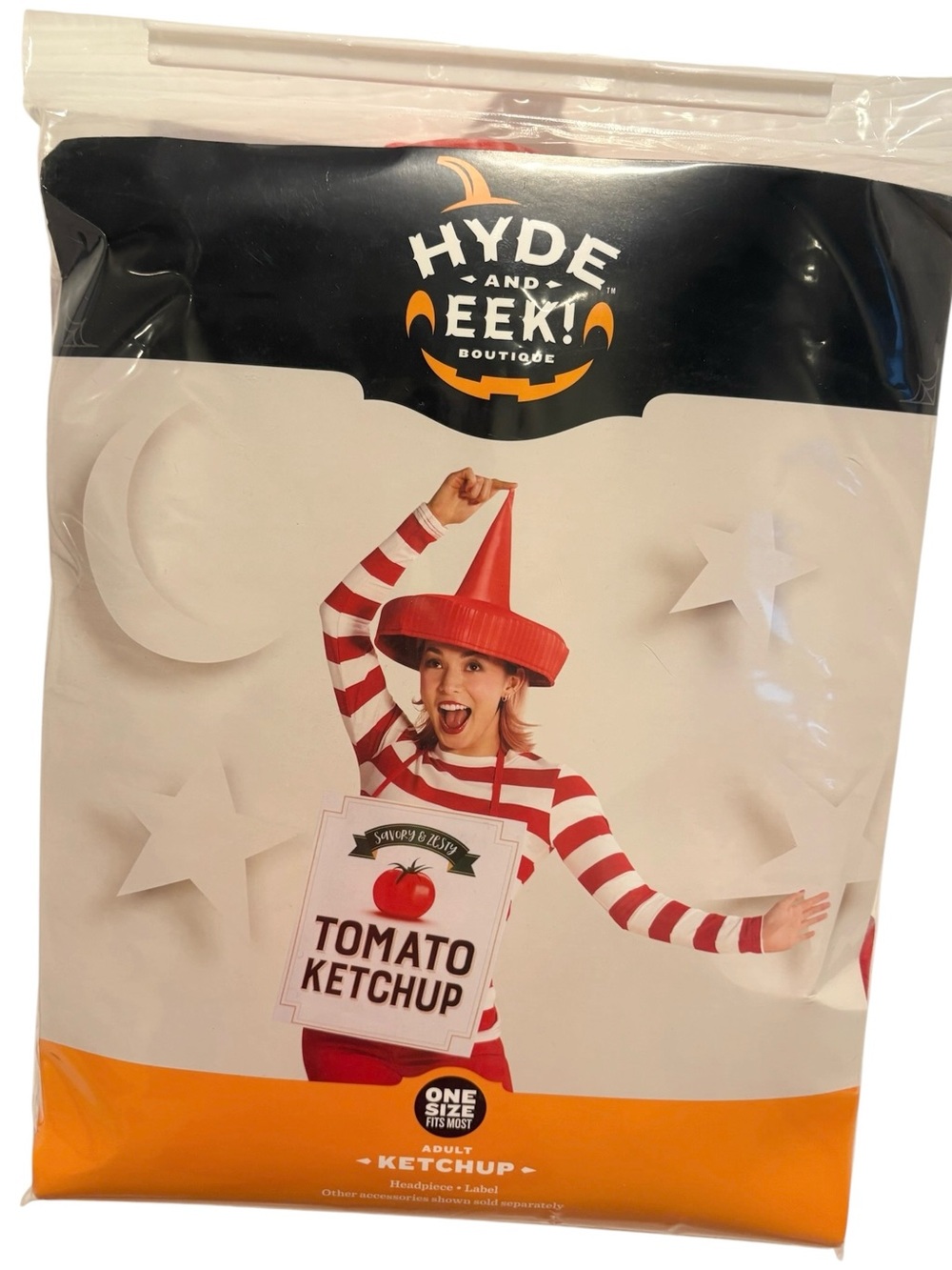 NWT HYDE & EEK Adult Ketchup Halloween Costume One Size